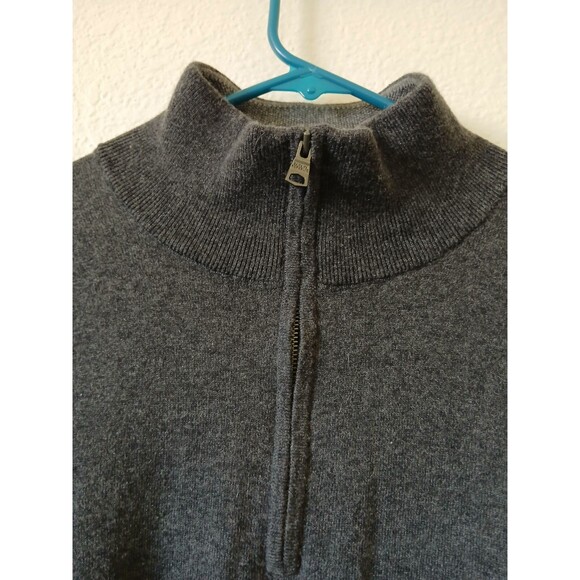 Calvin Klein Sweater Quarter Zip Pullover Men Gray Knit Soft Size Large Casual - Picture 2 of 13